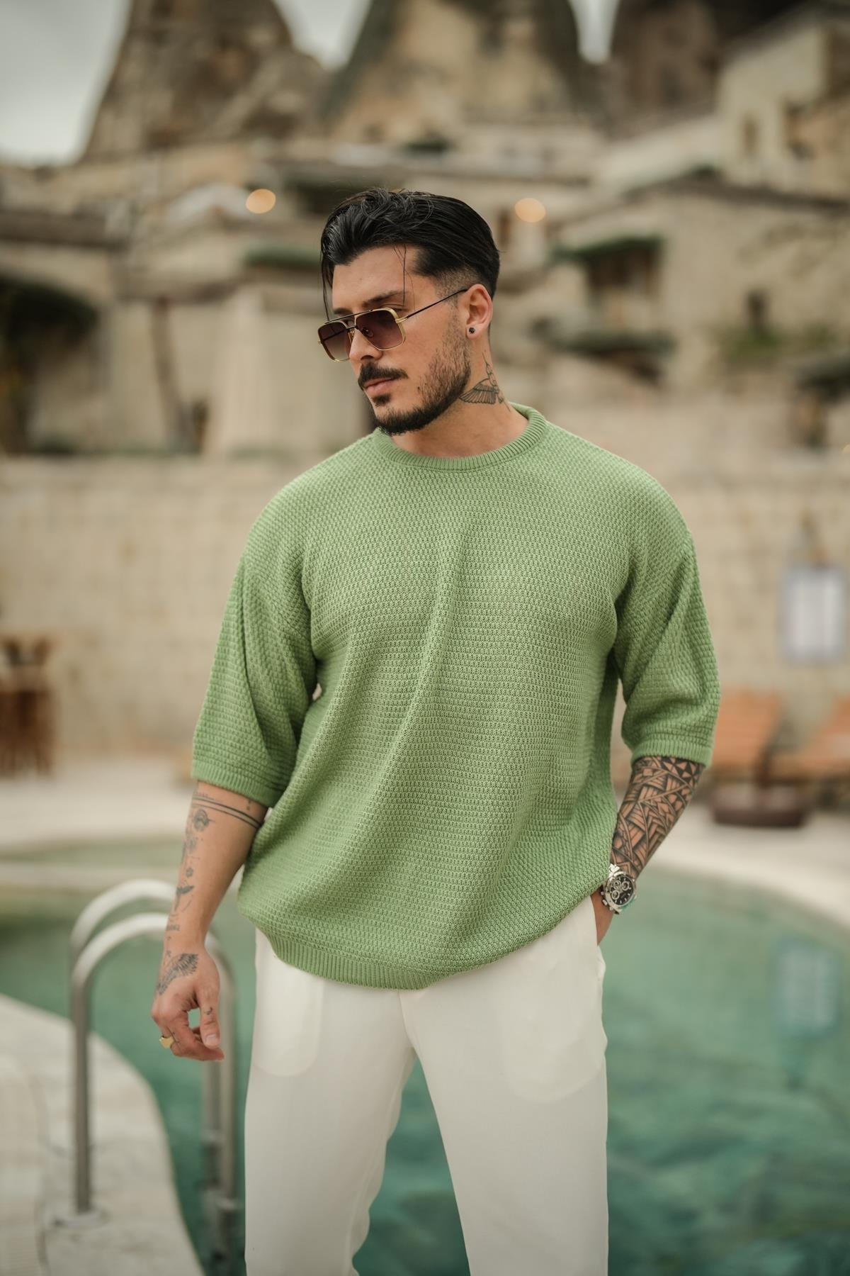 Yumuşak Pamuklu Oversize T-Shirt Mint