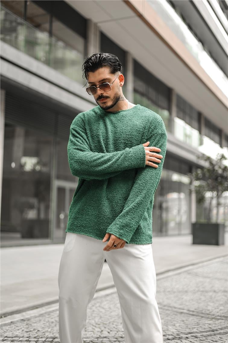 Yün Oversize Kazak Yeşil