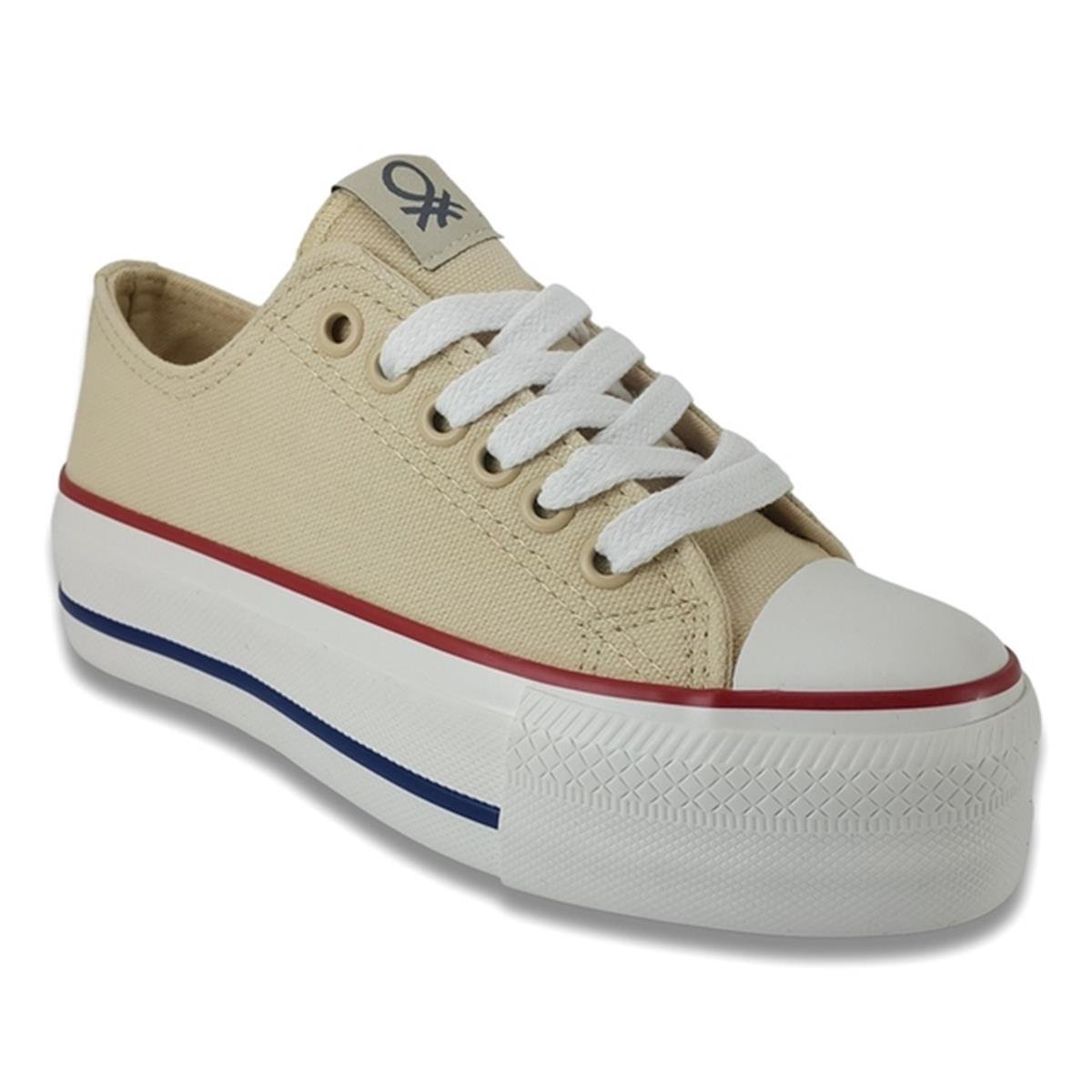 Benetton 30935 23YA Bayan Günlük Spor Ayakkabı - Bej
