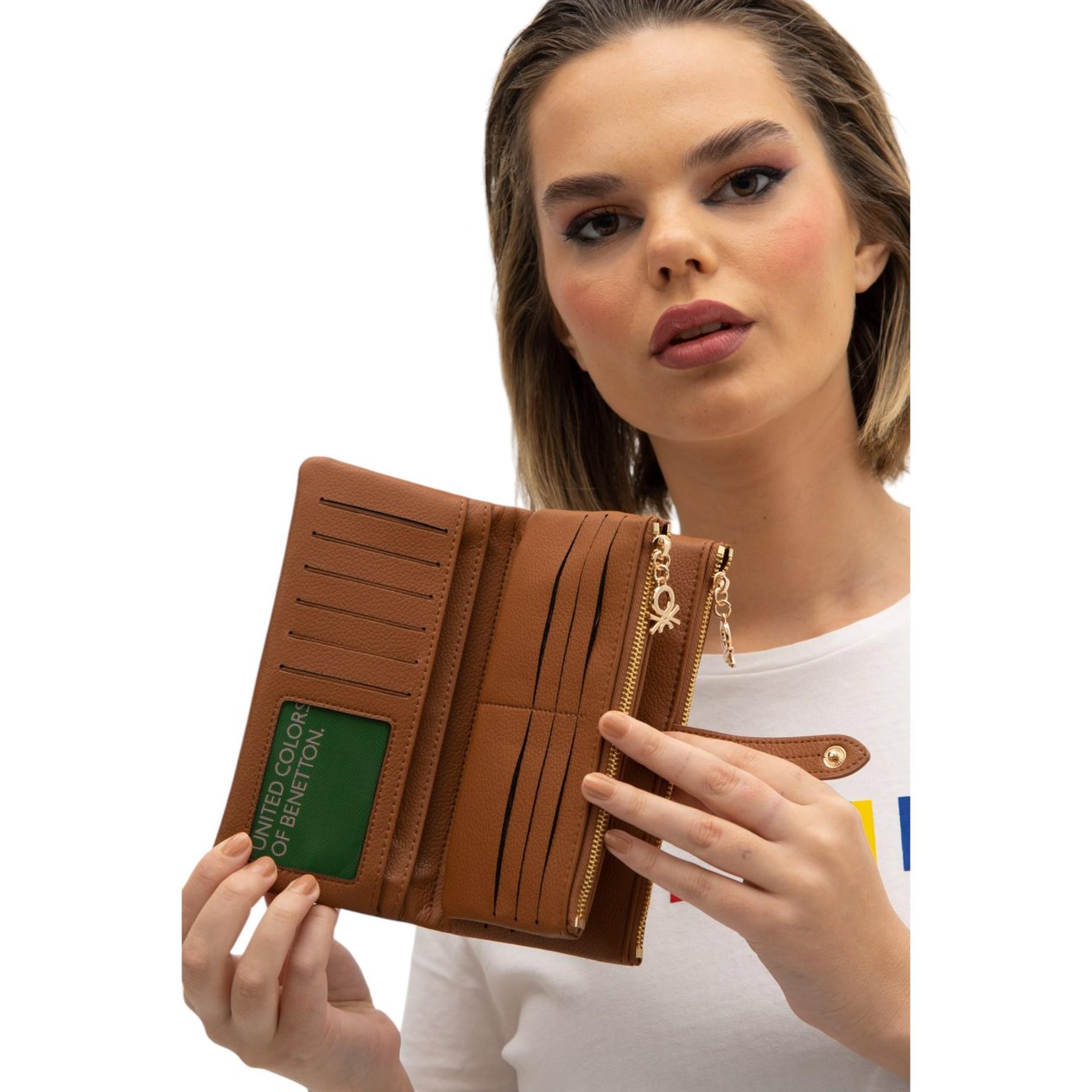 Benetton Bnt 1241 Kadın Cüzdan Camel nehironline