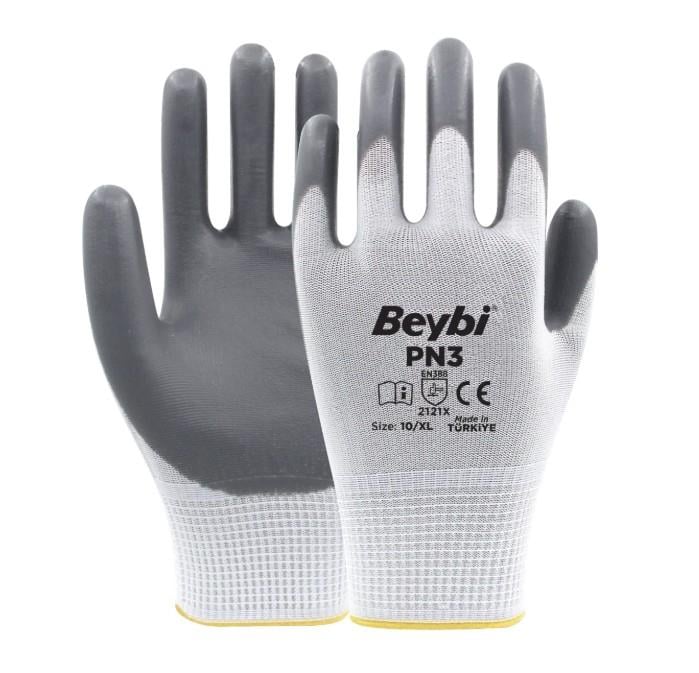 Beybi PN3 Polyester Örme Nitril Eldiven