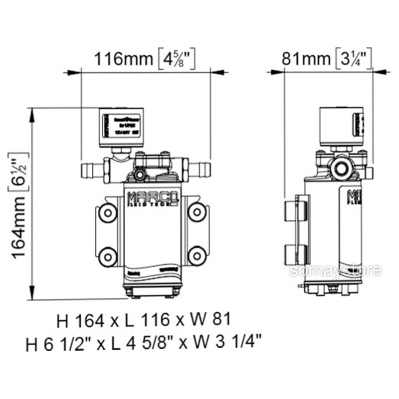 Marco UP2/E  Elektronik Hidrofor 10L/dk. 29psi Elektronik Kontrollü Basınç Pompası 12/24v