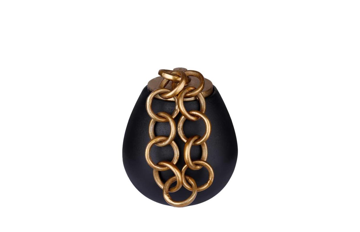 Black/Gold Zıncırlı Kup 20.5 X 20.5 X 26 Cm