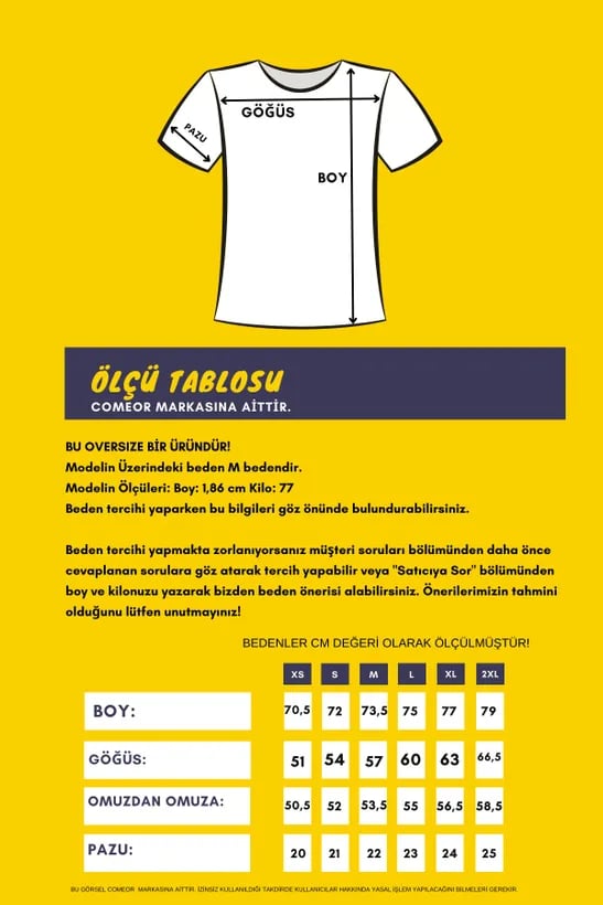 COMEOR Erkek Siyah Baskılı Basic Oversize Bisiklet Yaka Kısa Kollu T-shirt 