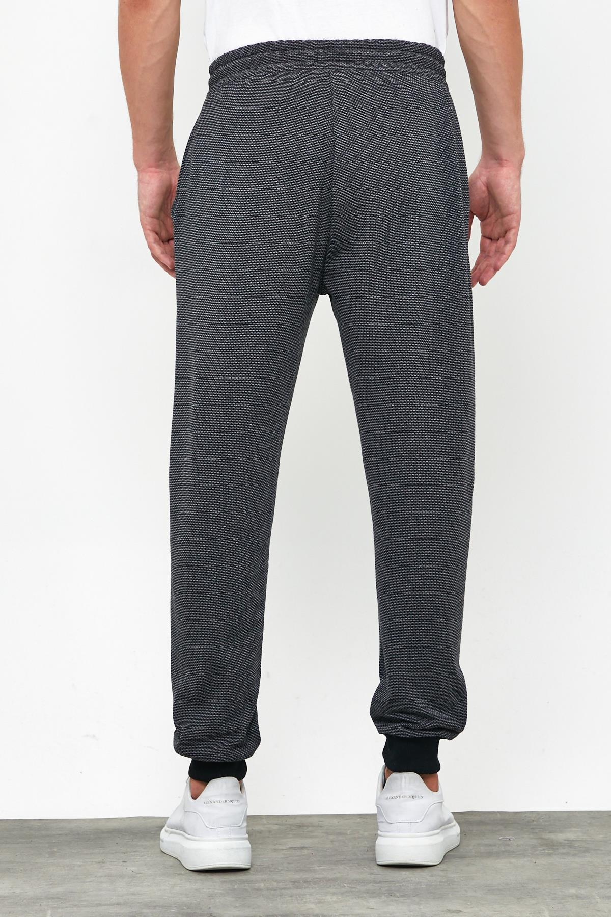 COMEOR Erkek Siyah İçi Polarlı Slim Fit Eşofman Altı