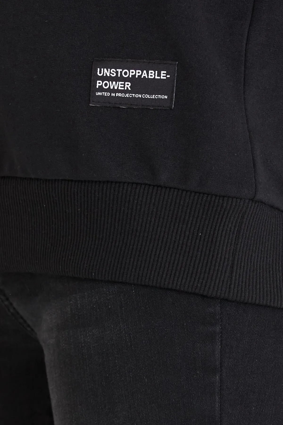 Metalic Kadın Siyah Renk Basic Bisiklet Yaka Sweatshirt