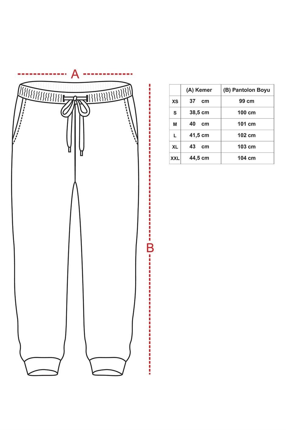 Slim Fit Siyah Baskılı Erkek Eşofman Altı