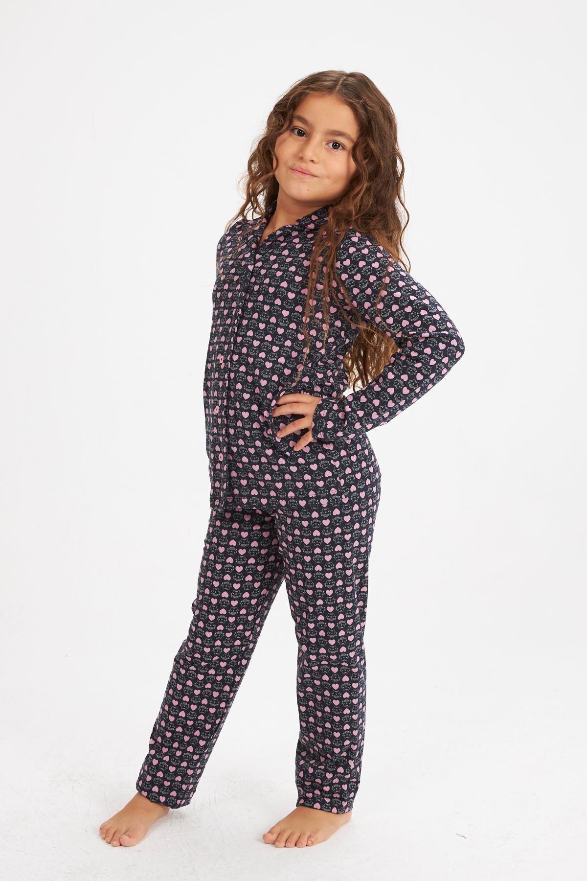 Catty Siyah Kız Çocuk Pijama Takımı