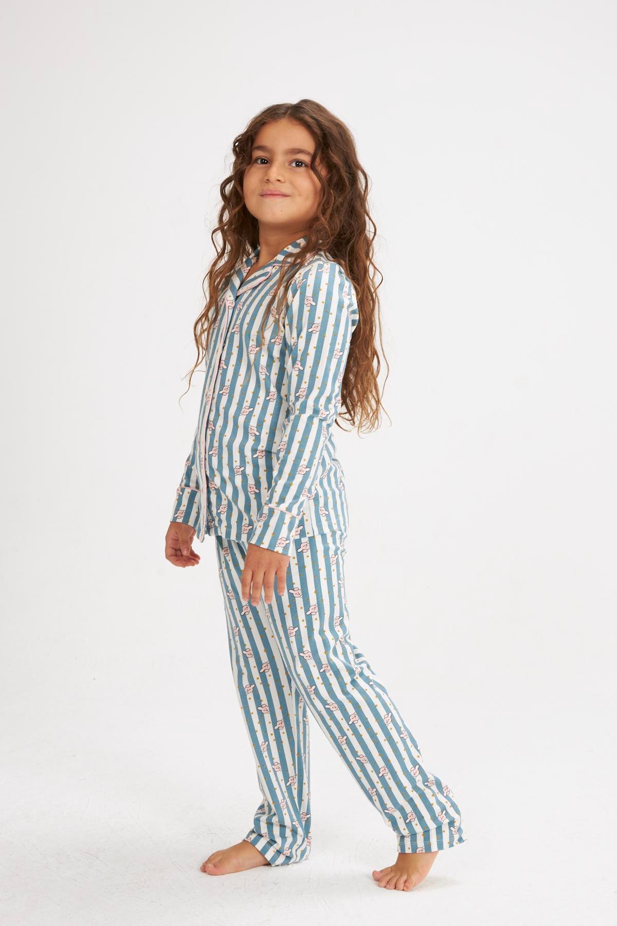 Rabbit Yeşil Kız Çocuk Pijama Takımı