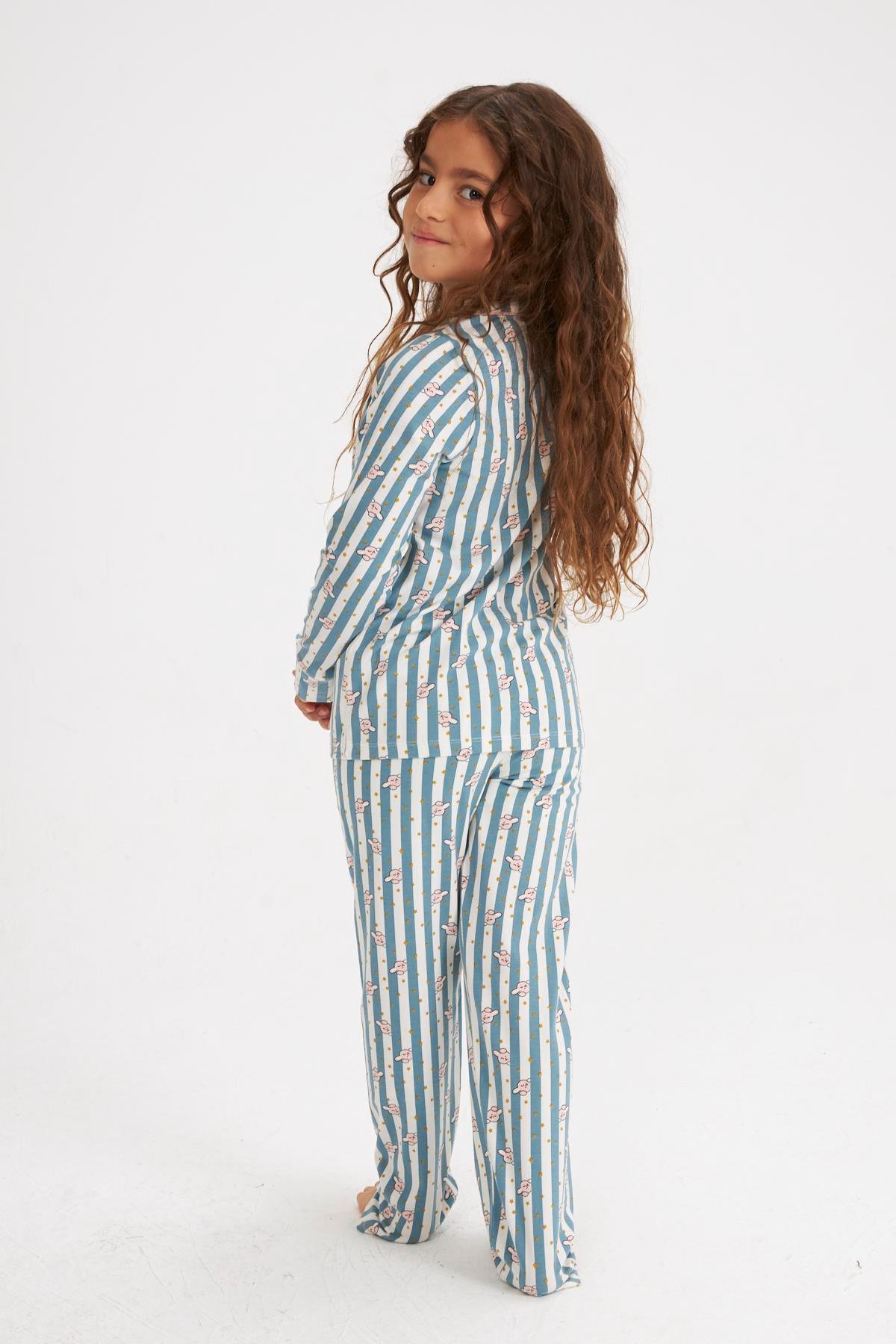 Rabbit Yeşil Kız Çocuk Pijama Takımı