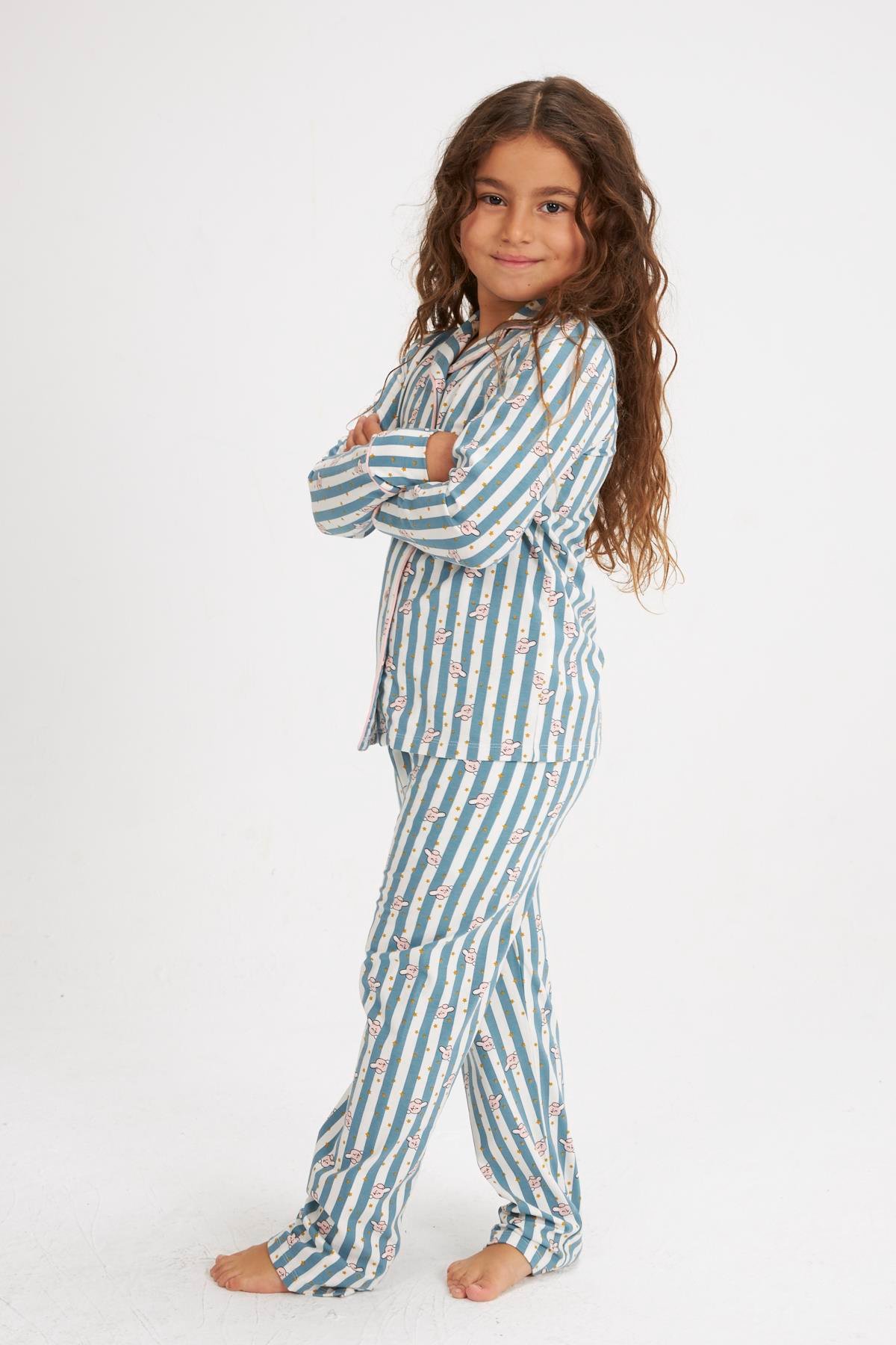 Rabbit Yeşil Kız Çocuk Pijama Takımı