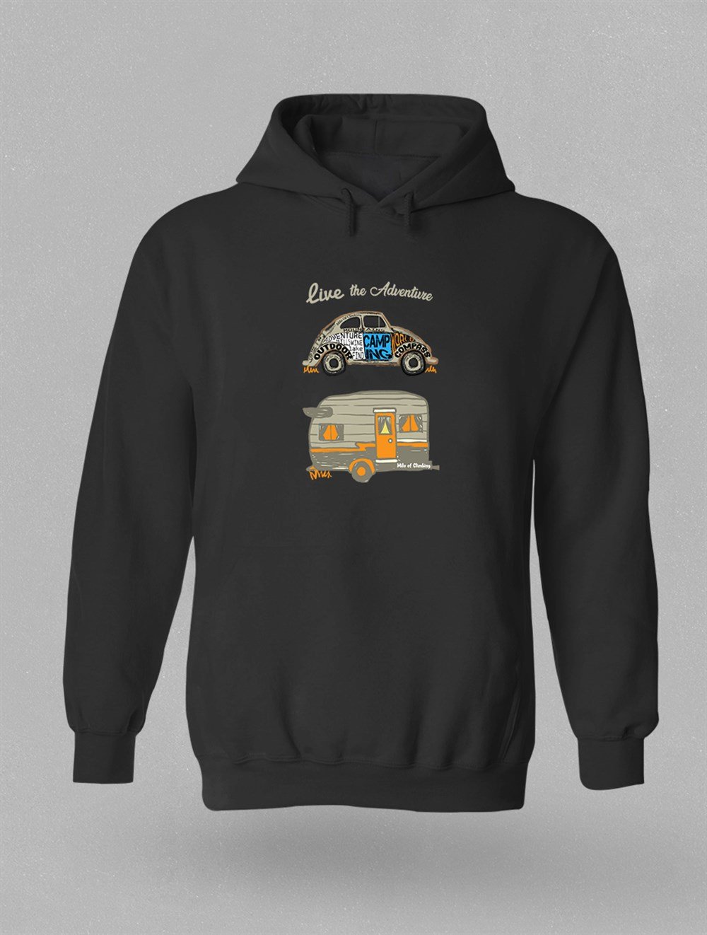 Azza Kamp Temalı Baskılı Hoodie - B