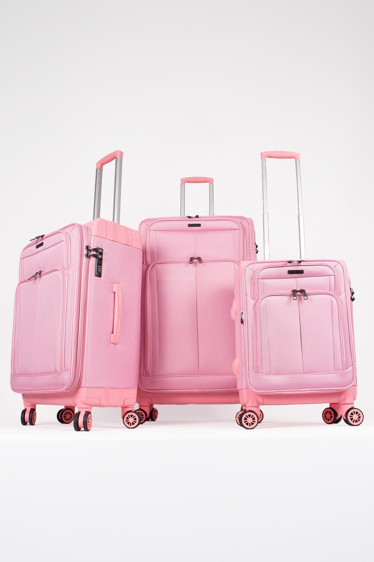Hybrid New Pink Valiz 3'lü Set