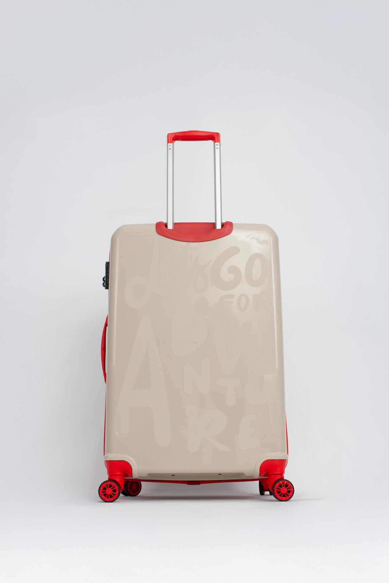 PP119 Bej-Red Valiz Büyük Boy