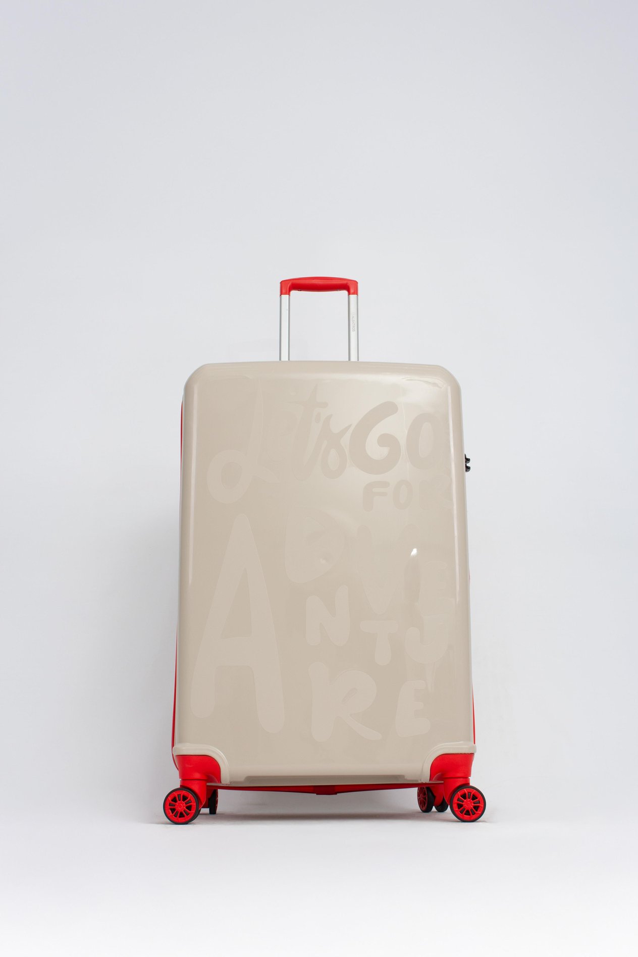 PP119 Bej-Red Valiz Büyük Boy