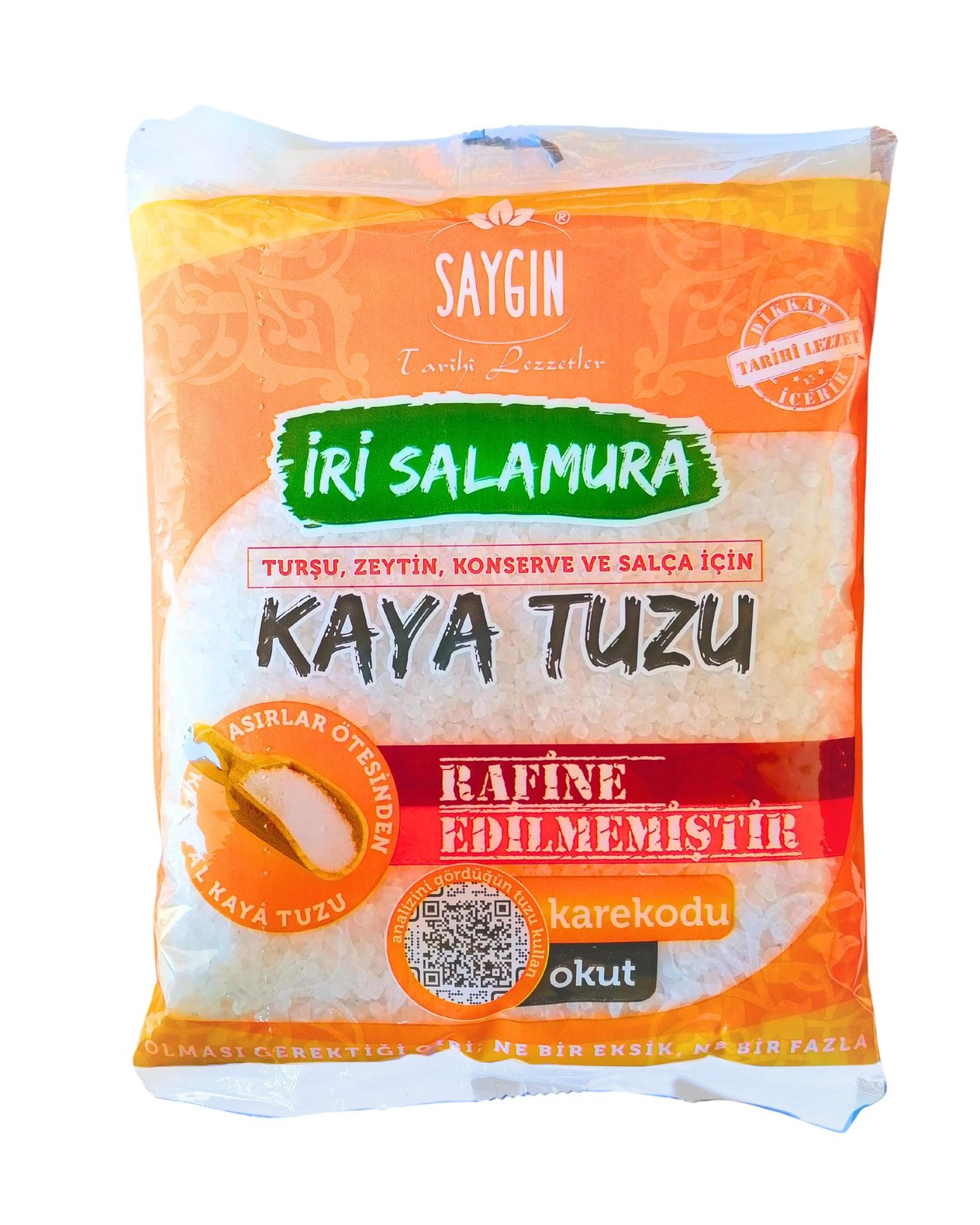 SAYGIN İri Salamura Kaya Tuzu 1500 Gr