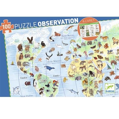 Djeco Klasik Puzzle 100 Parça/ World'S Animals