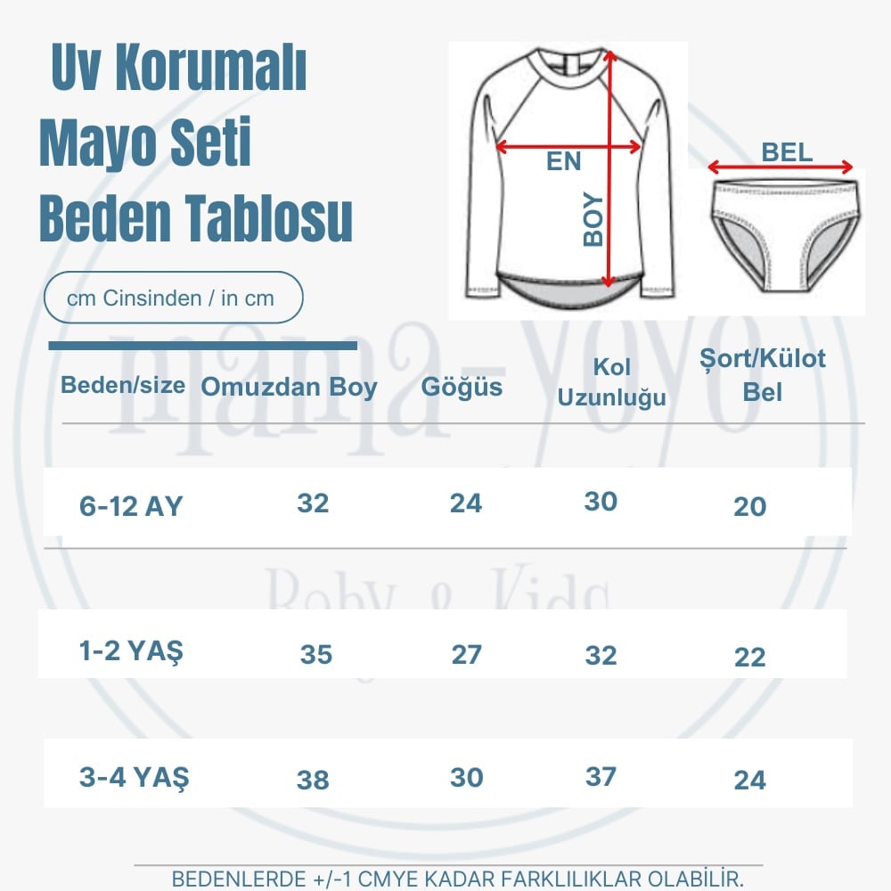 Mama Yoyo UV Korumalı Uzun Kollu Mayo Seti - Octo-Love