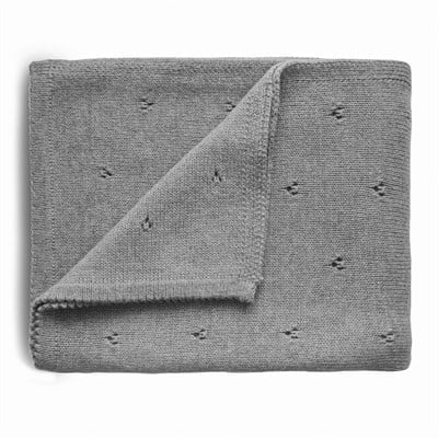 Mushie Organik Bebek Battaniyesi - Pointelle Gray Melange