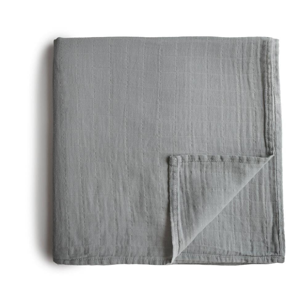 Mushie Organik Müslin Örtü / Kundak - Belgian Gray