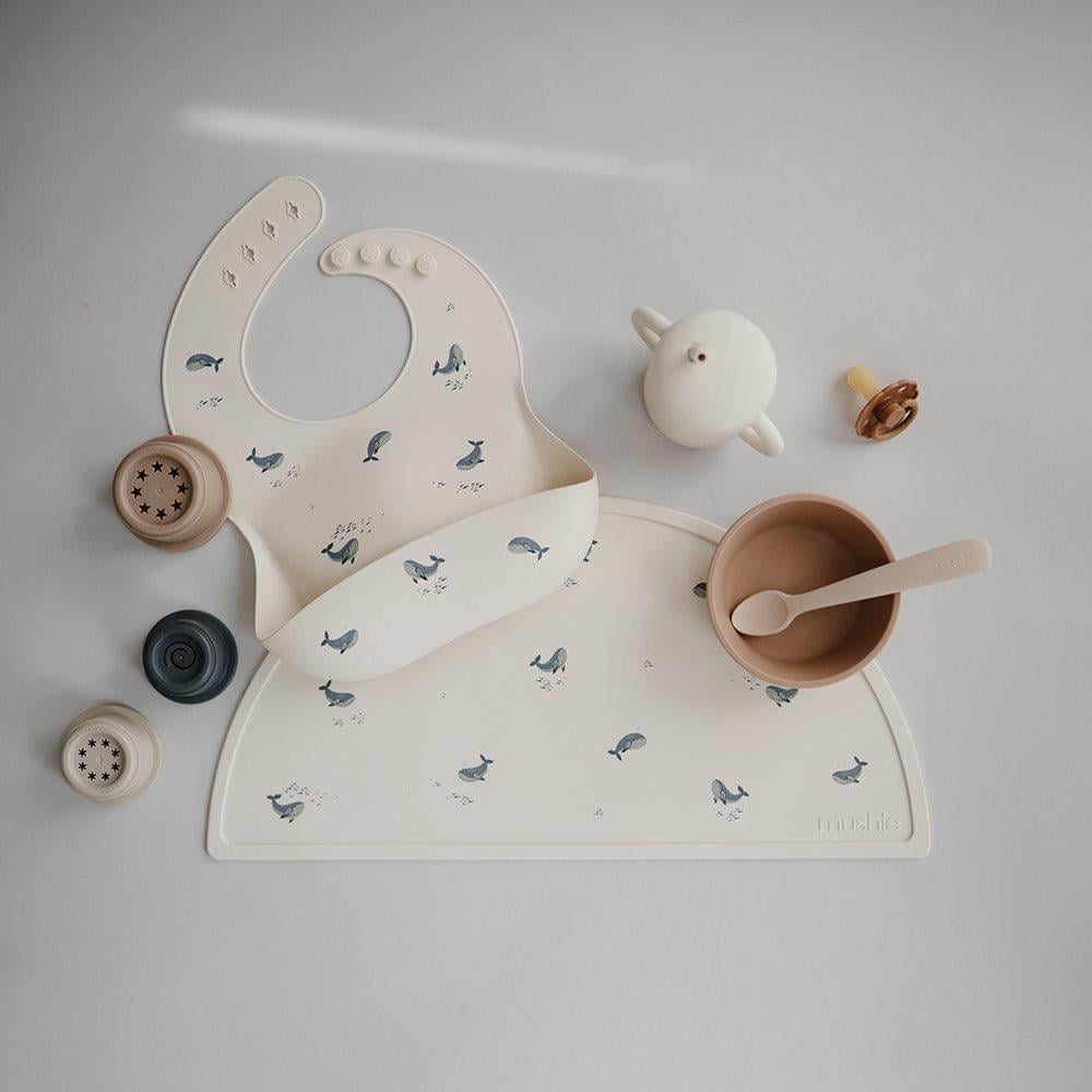 Mushie Silikon Önlük - Whales
