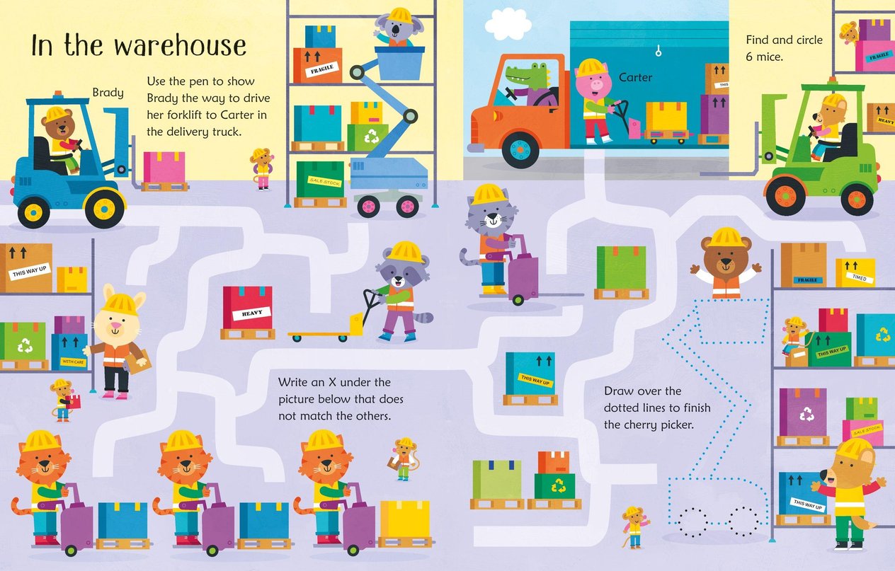 Usborne Wipe-Clean Trucks and Diggers Activities