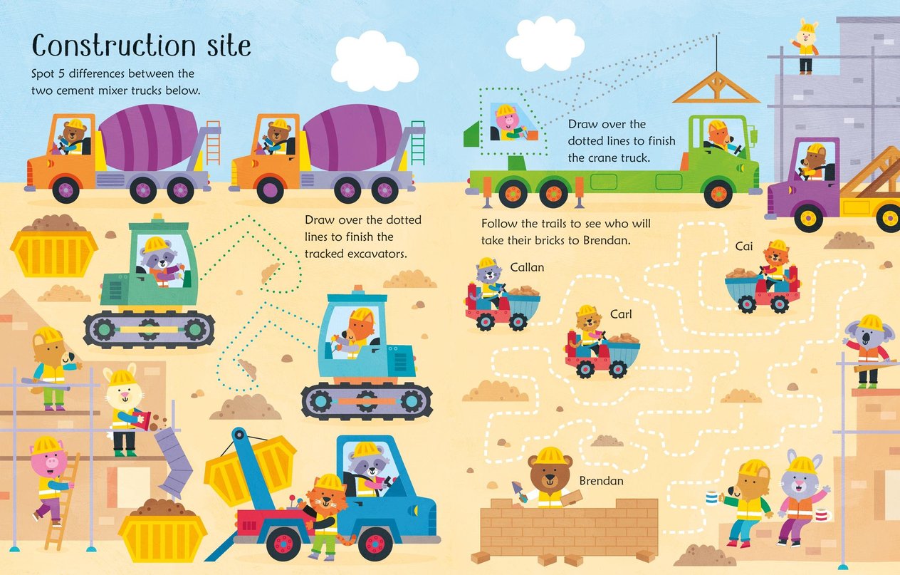 Usborne Wipe-Clean Trucks and Diggers Activities