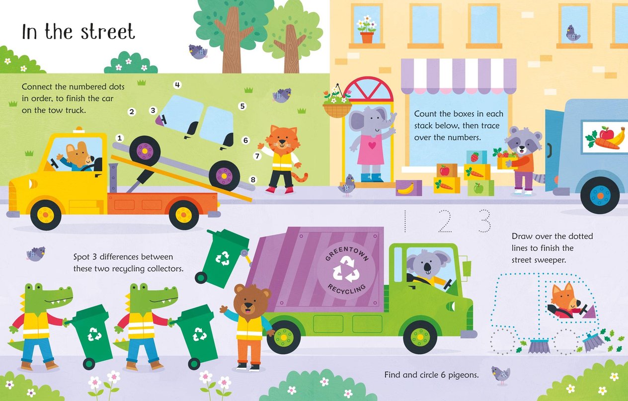 Usborne Wipe-Clean Trucks and Diggers Activities
