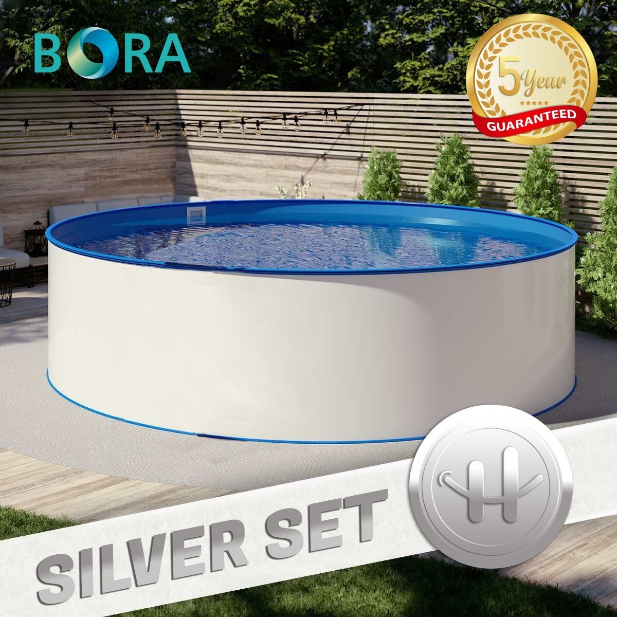 Yetişkin HavuzSermed HavuzYüzme Havuzu Bora Silver Set Zemin Üstü / havuz.com.tr