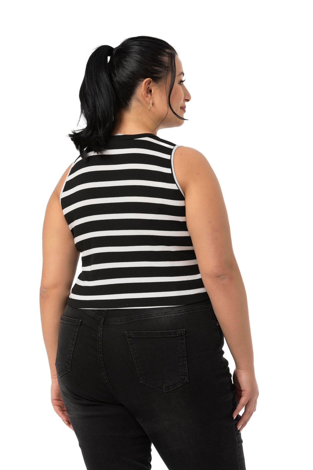 Body | TopsDisentis Modest Büyük Beden Kalın Çizgili Kısa Siyah Beyaz BodyDISENTIS MODESTBüyük Beden Kalın Çizgili Kısa Siyah Beyaz Body