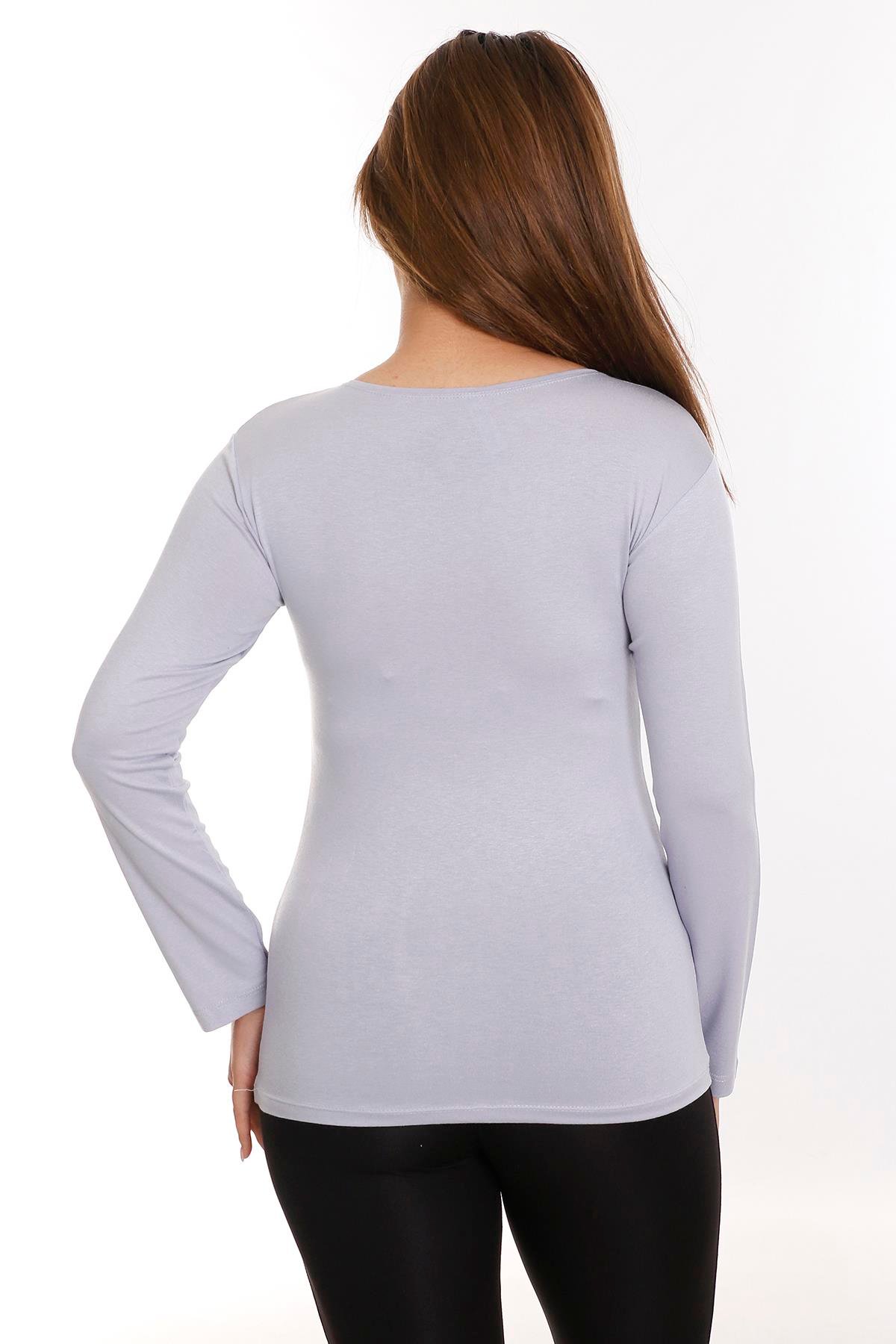 Body | TopBüyük Beden Yuvarlak Yaka Uzun Kollu Viskon Gri BodydisentisBüyük Beden Yuvarlak Yaka Uzun Kollu Viskon Gri Body