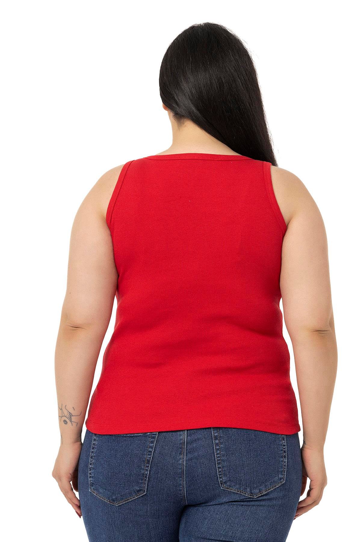 DISENTIS MODEST GENC BUYUK BEDEN FITILLI KASKORSE BODYDISENTIS MODESTBüyük Beden Askılı Fitilli Kaşkorse Kırmızı Body