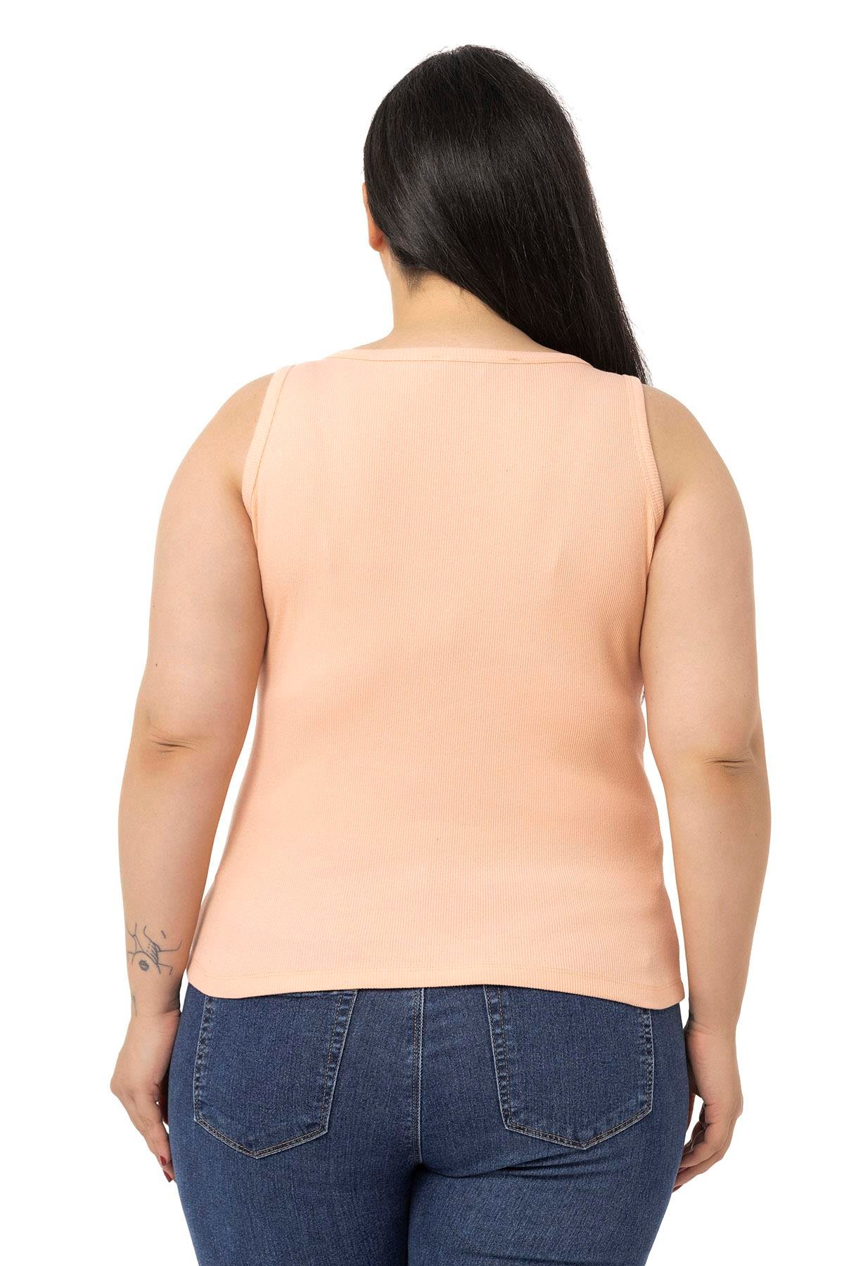 DISENTIS MODEST GENC BUYUK BEDEN FITILLI KASKORSE BODYDISENTIS MODESTBüyük Beden Askılı Fitilli Kaşkorse Somon Body