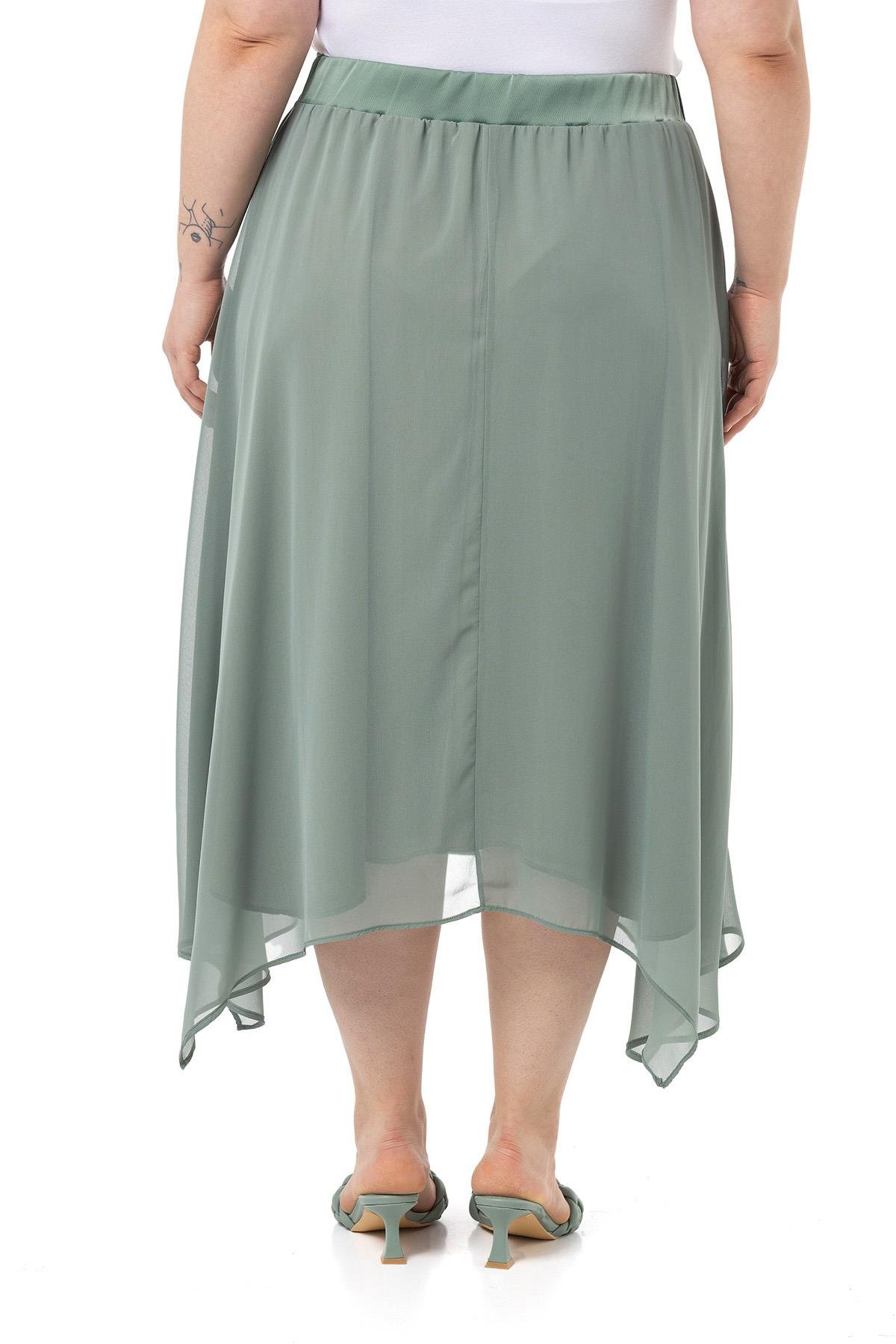 SkirtsDisentis Modest Asimetrik Kesim Astarlı Mint Yeşili Şifon EtekDISENTIS MODESTBüyük Beden Asimetrik Kesim Astarlı Mint Yeşili Şifon Etek