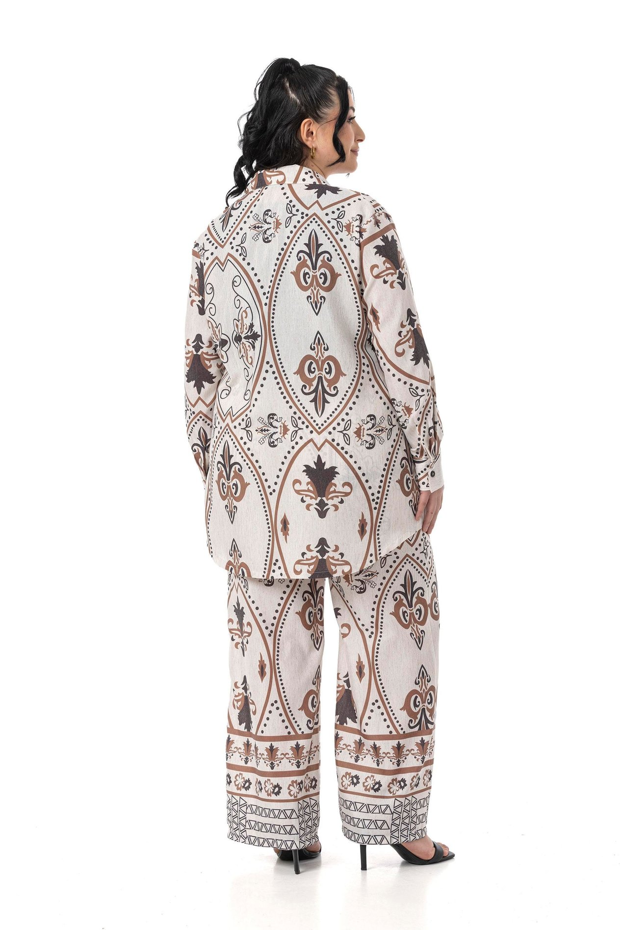 Shirt&Pants setsDisentis Modest Büyük Beden Baskılı Gömlek Pantolon Taba İkili TakımDISENTIS MODESTBüyük Beden Baskılı Gömlek Pantolon Taba İkili Takım