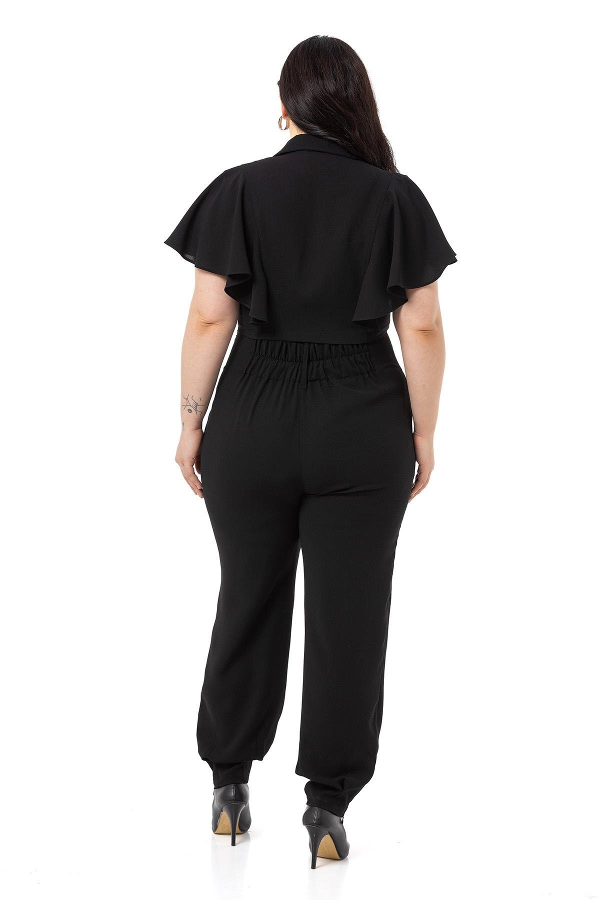 Gömlek | Pantolon TakımlarDisentis Modest Büyük Beden Crop Gömlek Pantolon Siyah İkili TakımDISENTIS MODESTBüyük Beden Crop Gömlek Pantolon Siyah İkili Takım