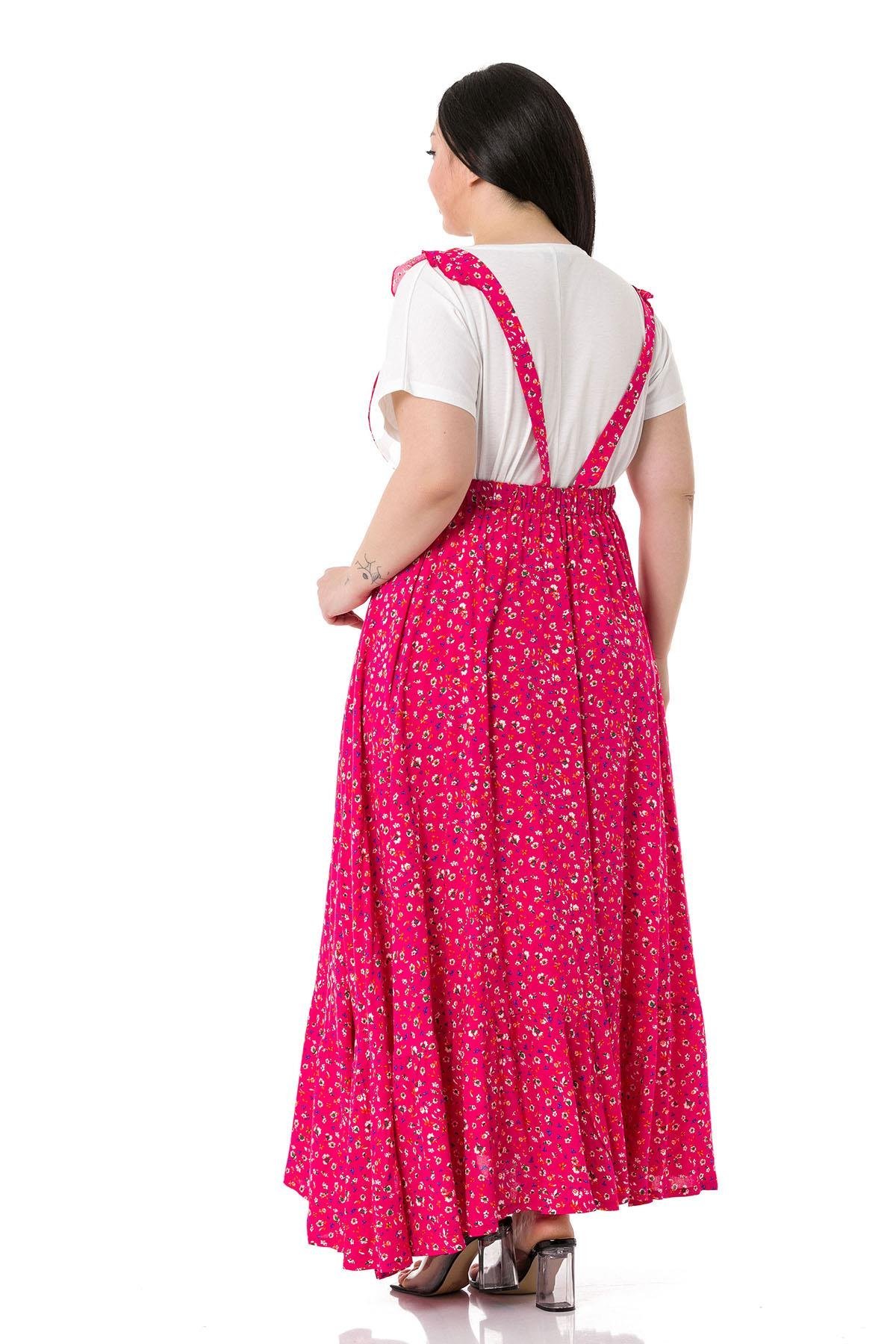TEK KALANLARDisentis Modest Salopet Model Maksi Boy Pembe ElbiseDISENTIS MODESTBüyük Beden Salopet Model Maksi Boy Pembe Elbise