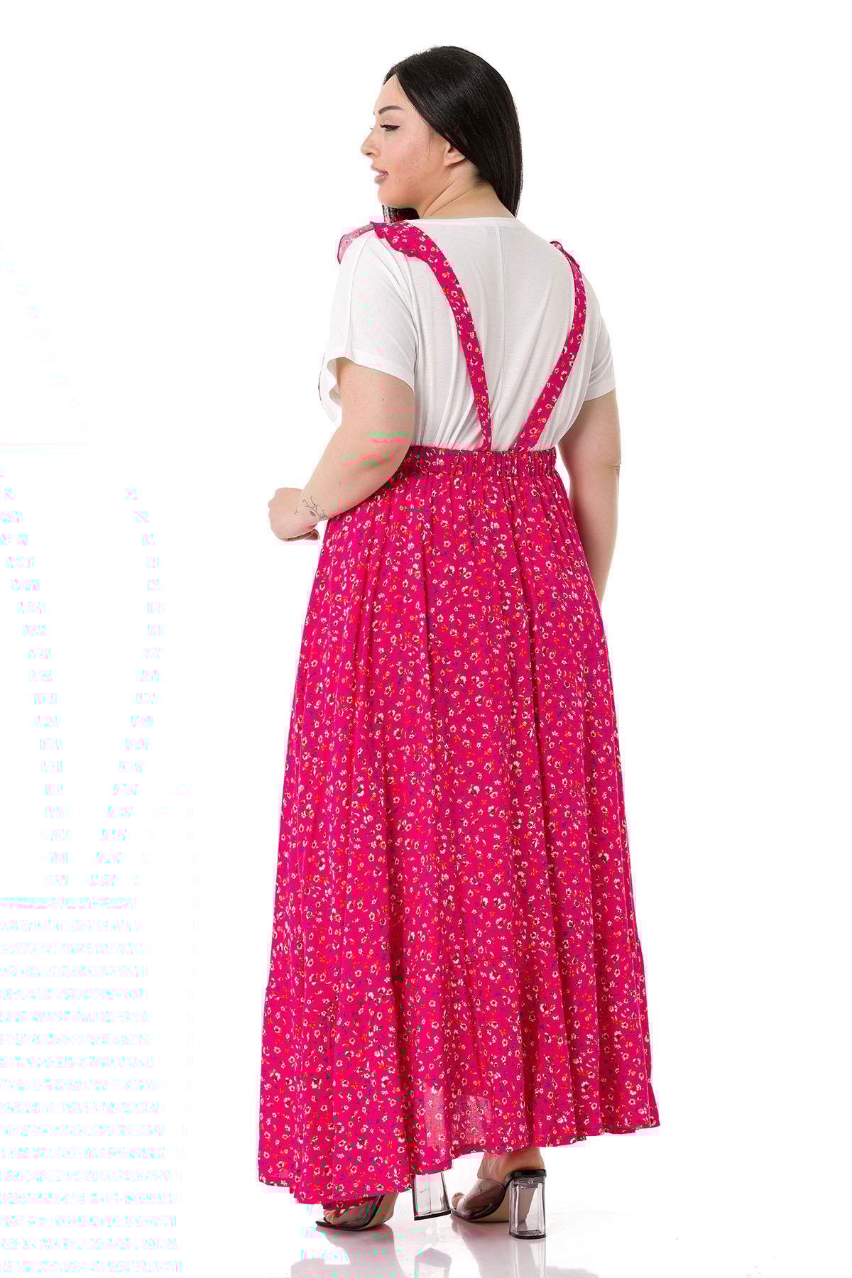 TEK KALANLARDisentis Modest Salopet Model Maksi Boy Pembe ElbiseDISENTIS MODESTBüyük Beden Salopet Model Maksi Boy Pembe Elbise