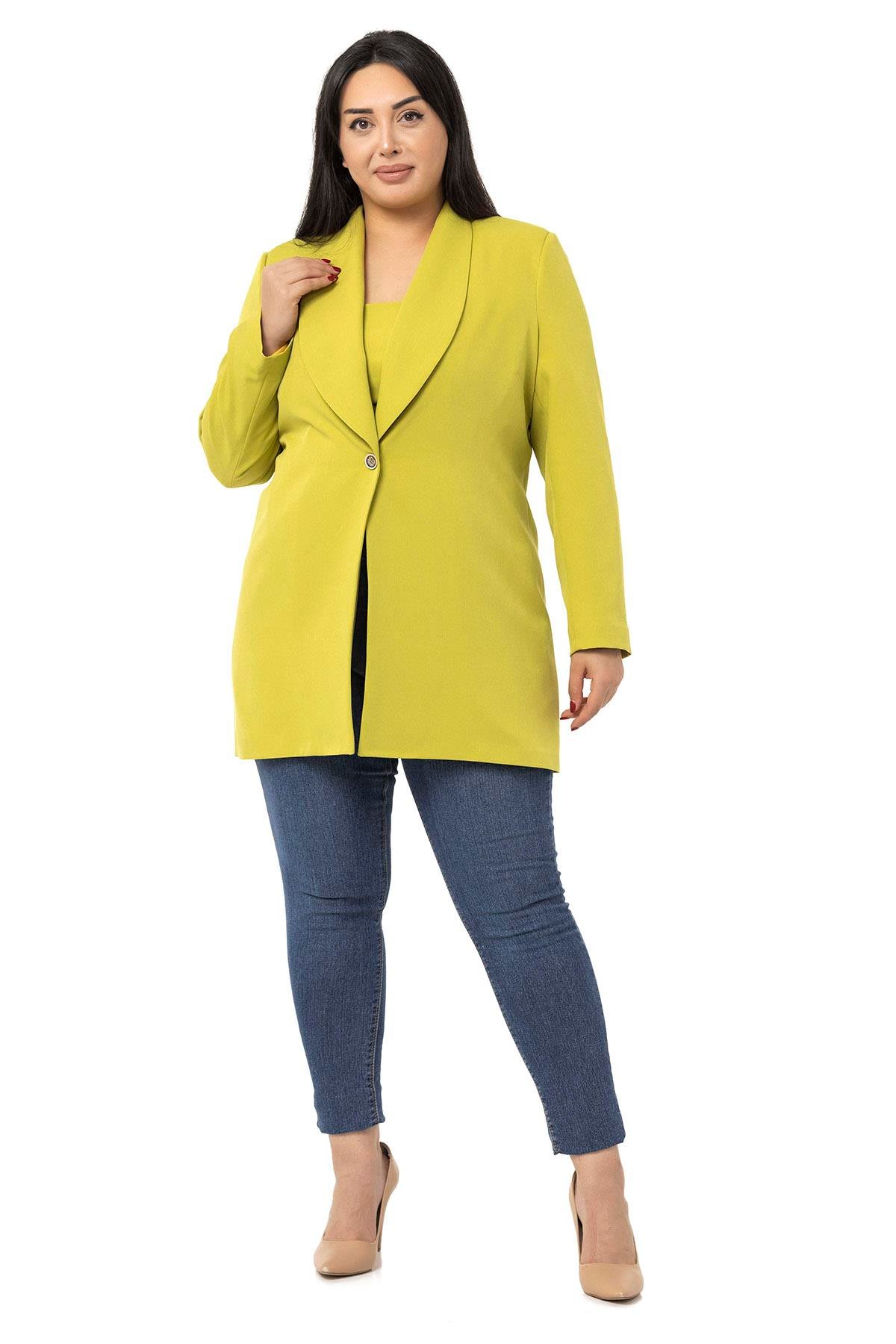TEK KALANLARDisentis Modest Vatkalı Tek Düğme Ceket ve Straplez Body Yeşil İkili TakımDISENTIS MODESTBüyük Beden Vatkalı Tek Düğme Ceket ve Straplez Body Yeşil İkili Takım