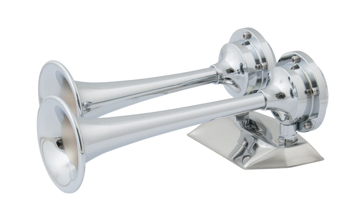 Marinco Çiftli Mini Korna, Krom Kaplama(24cm) 12V