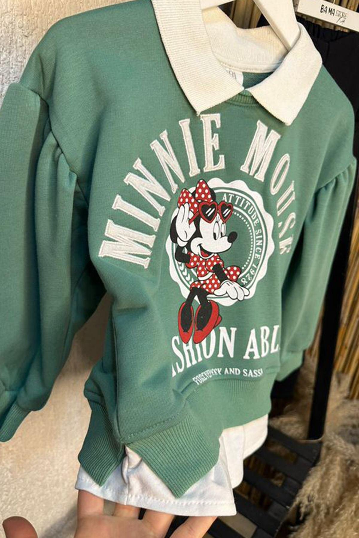 3 İplik Minnie Mouse Sweatshirt