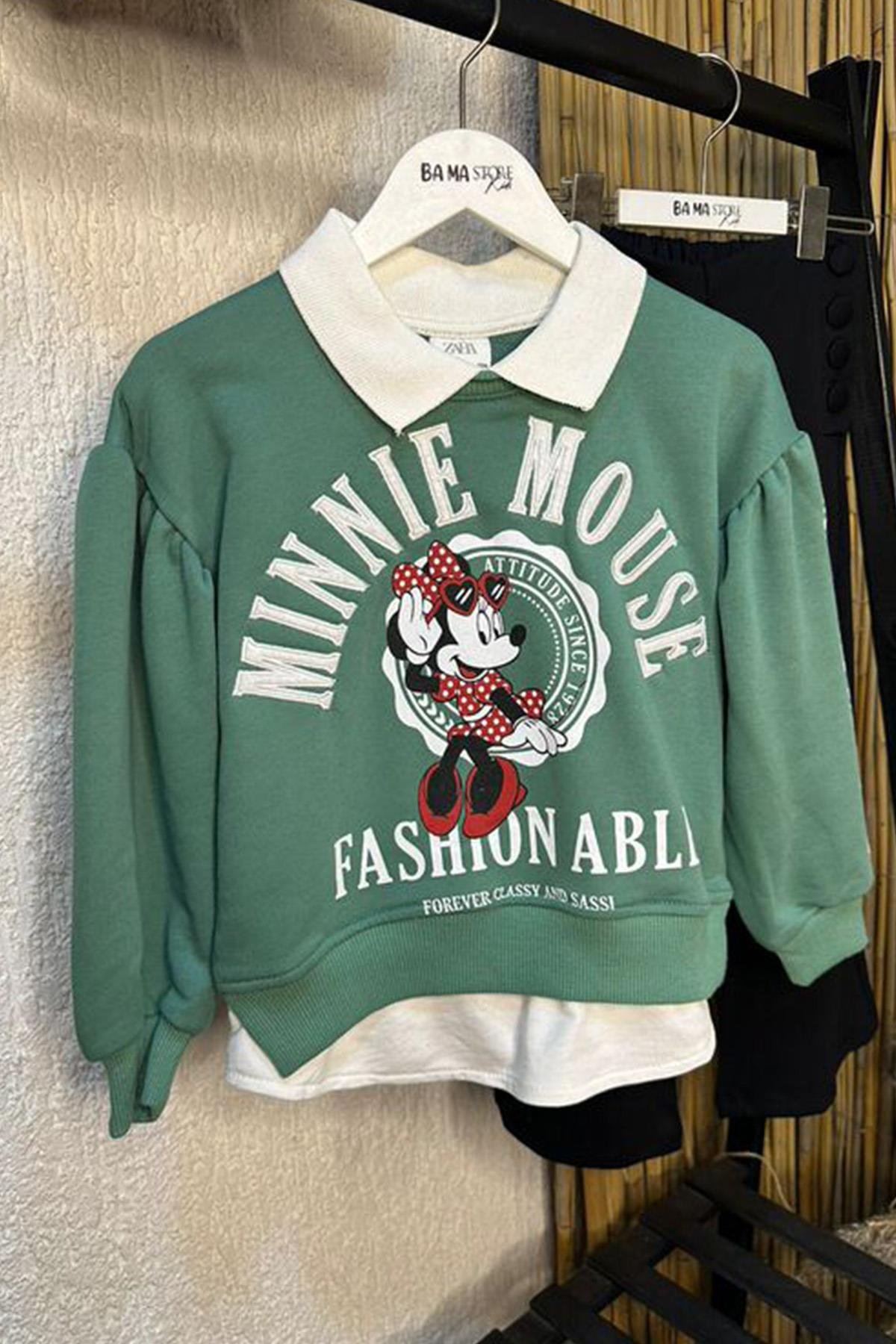 3 İplik Minnie Mouse Sweatshirt