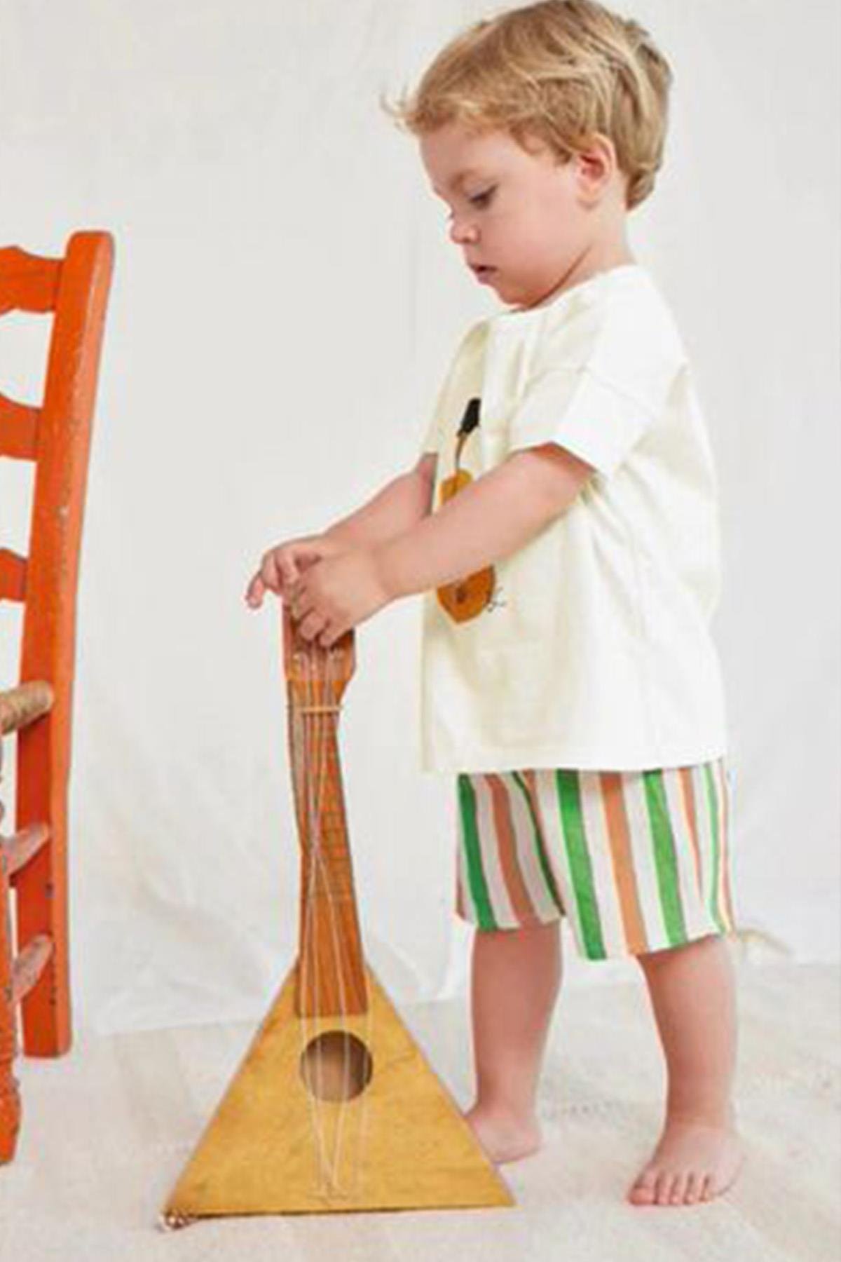 Gitar Desenli Şortlu Takım