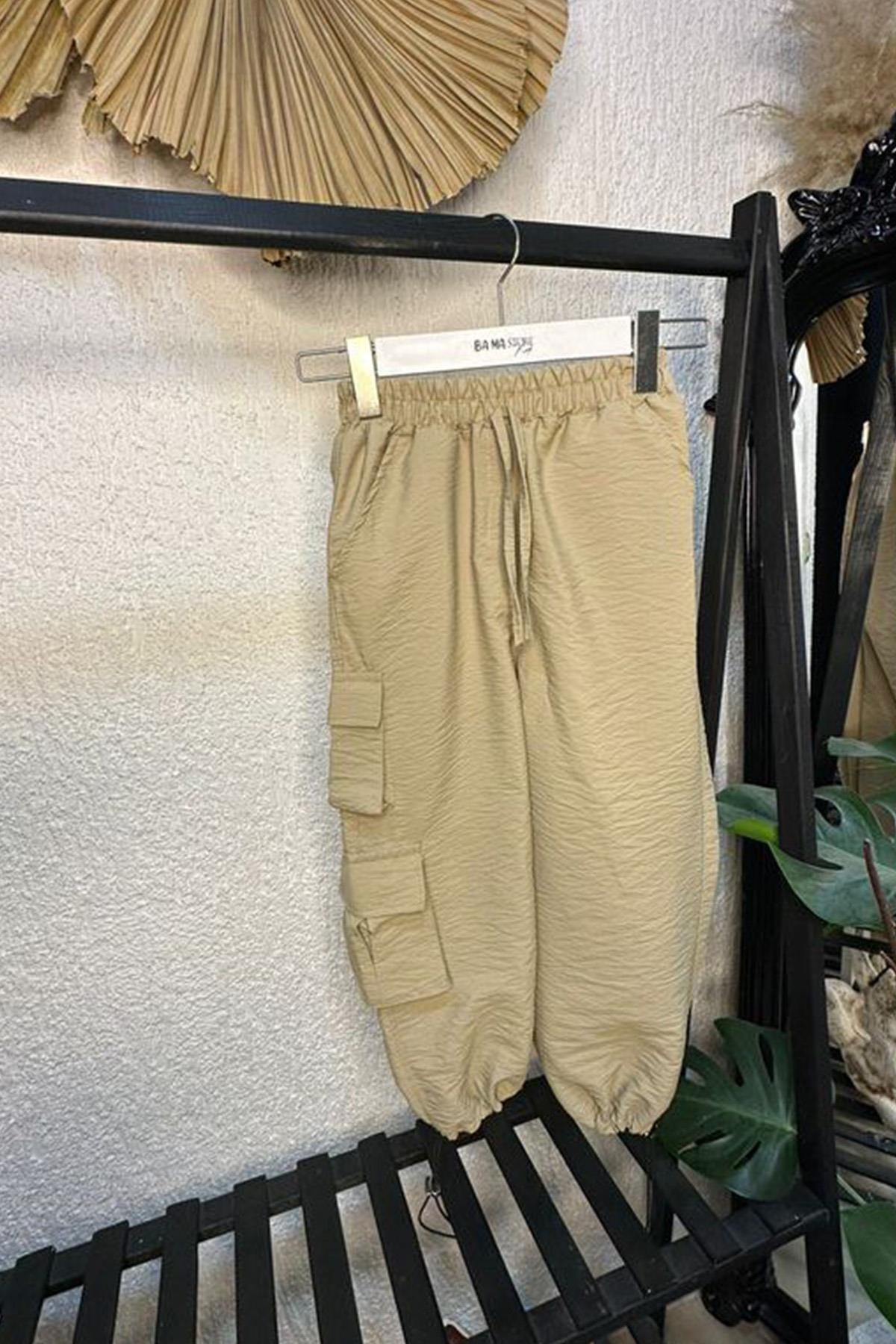 Paraşüt Kumaş Pantolon Kahve