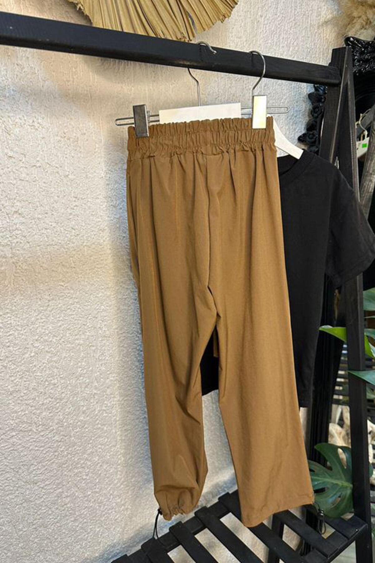 Paraşüt Kumaş Pantolon Taba