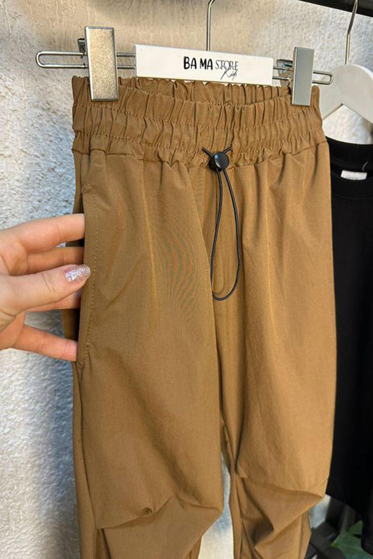 Paraşüt Kumaş Pantolon Taba