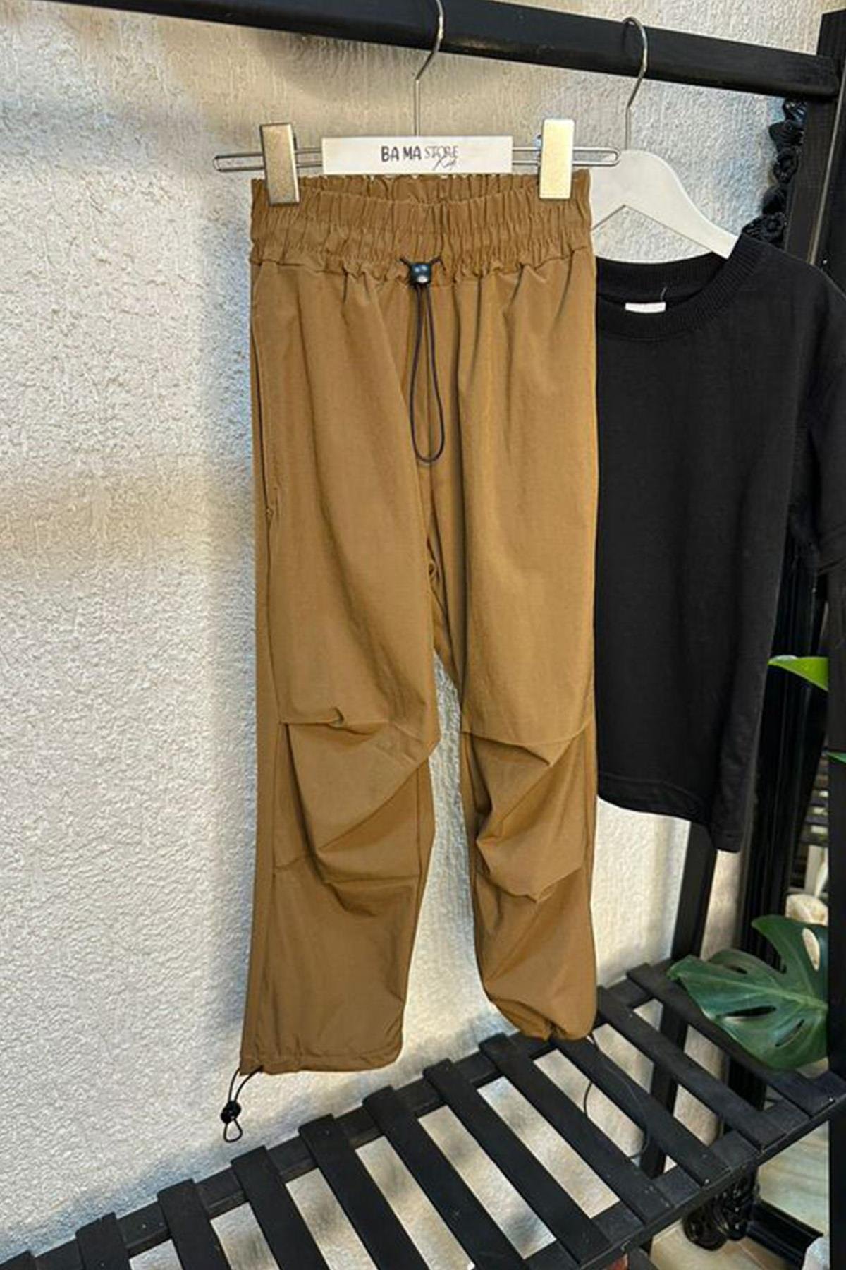 Paraşüt Kumaş Pantolon Taba