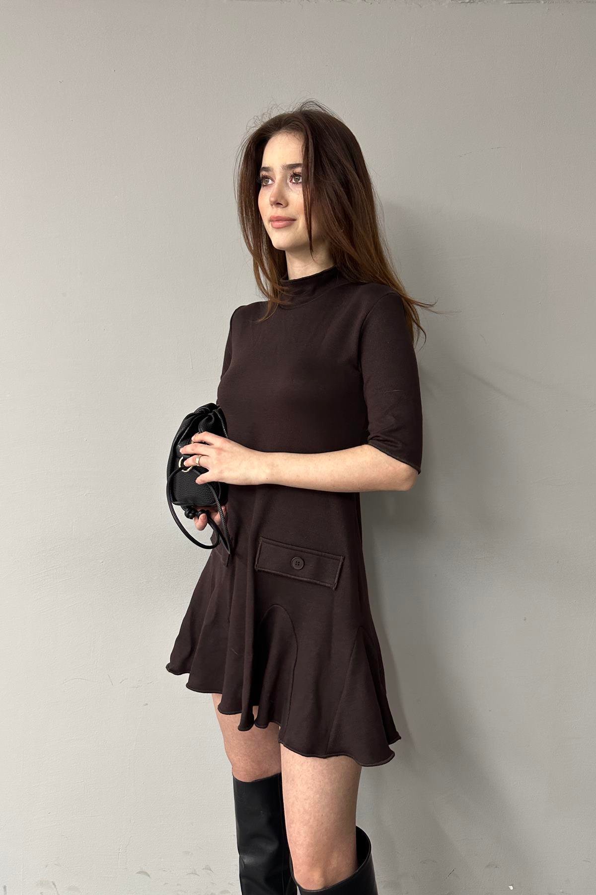 GODELİ KISA ELBİSE