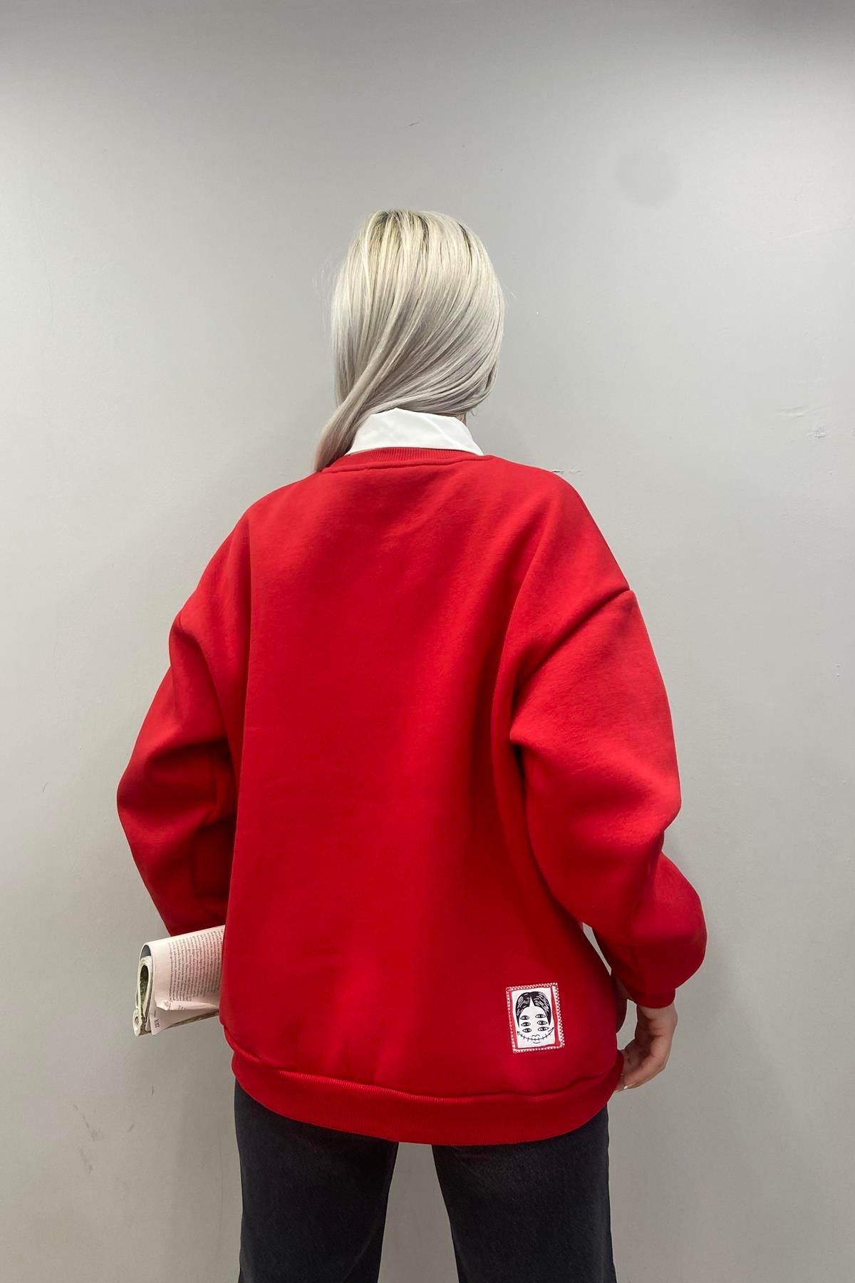 BASKI DETAYLI SWEATSHIRT