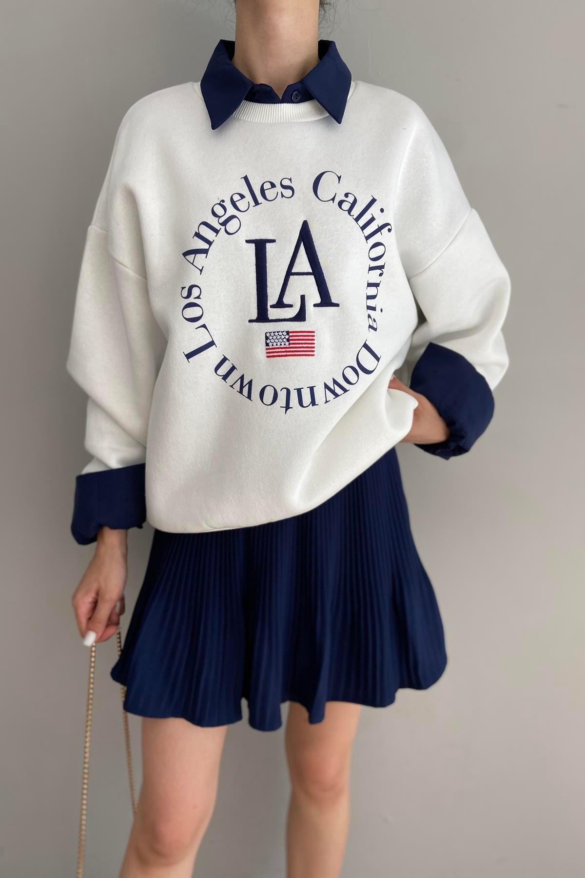 BASKI DETAYLI SWEATSHIRT